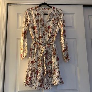White and red flowered dress